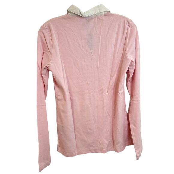 Gant GNH Neat Lightweight Rugger Polo Womens Size Medium Light Pink White NWT - Picture 2 of 6